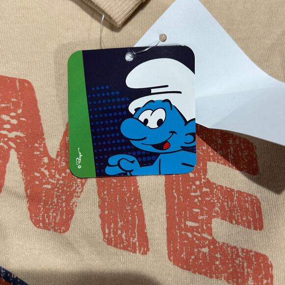 SMURFS "Call Me Big Papa" Graphic Tee NEW Tan SS Size L - Picture 5 of 5